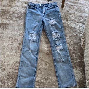 NWT superdown straight leg distressed jeans